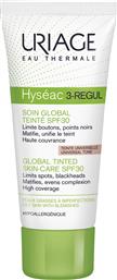 HYSEAC 3-REGUL GLOBAL TINTED SKINCARE SPF30 ΟΛΟΚΛΗΡΩΜΕΝΗ ΠΕΡΙΠΟΙΗΣΗ ΜΕ ΧΡΩΜΑ ΓΙΑ ΕΠΙΔΕΡΜΙΔΕΣ ΜΕ ΑΤΕΛΕΙΕΣ 40ML URIAGE