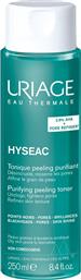 HYSEAC PURIFYING PEELING TONER FOR OILY SKIN WITH BLEMISHES ΤΟΝΩΤΙΚΗ ΛΟΣΙΟΝ PEELING ΠΡΟΣΩΠΟΥ ΓΙΑ ΣΥΣΦΙΞΗ ΤΩΝ ΠΟΡΩΝ & ΜΕΙΩΣΗ ΓΥΑΛΑΔΑΣ ΣΕ ΛΙΠΑΡΕΣ ΜΕ ΤΑΣΗ ΑΚΜΗΣ ΕΠΙΔΕΡΜΙΔΕΣ 250ML URIAGE