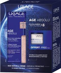 PROMO AGE ABSOLU COLLAGEN BOOSTER MICRO-REDENSIFYING SERUM 30ML & REDENSIFYING ROSY CREAM 15ML URIAGE