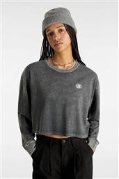 ΓΥΝΑΙΚΕΙΑ ΜΠΛΟΥΖΑ CROPPED ΜΕ ΚΕΝΤΗΜΕΝΟ ΛΟΓΟΤΥΠΟ ''OVAL WASH LS'' RELAXED FIT - VN000HJ5BLK1 ΑΝΘΡΑΚΙ VANS