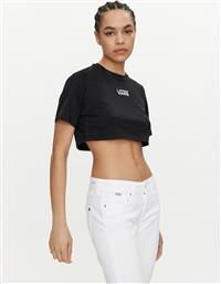 T-SHIRT FLYING V CREW CROP II VN000GFF ΜΑΥΡΟ REGULAR FIT VANS