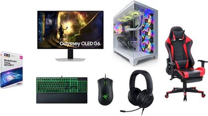 BUNDLE DESKTOP (RYZEN 7-5700X/32 GB/1TB SSD/GEFORCE RTX 5060/WIN11HOME) + SAMSUNG MONITOR OLED DG612 27 QHD 240HZ 0.03MS + RAZER DEATHADDER ESSENTIAL + RAZER ORNATA V3 Χ + RAZER KRAKEN X LITE + ΚΑΡΕΚΛΑ GAMING ARTELIBRE SLIGO + ANTIVIRUS BITDEFENDER VENGEANCE