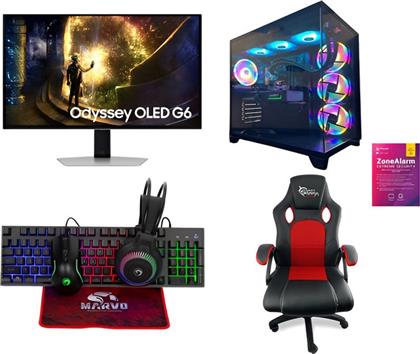 BUNDLE DESKTOP (RYZEN 9-5900X/32 GB/1TB SSD/GEFORCE RTX 5060/WIN11HOME) + SAMSUNG MONITOR OLED DG612 27 QHD 240HZ 0.03MS + GAMING CHAIR WHITE SHARK + ΣΕΤ GAMING 4 IN 1 CM416 + ANTIVIRUS CHECKPOINT VENGEANCE