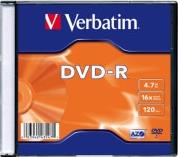 43547 4.7GB X16 MATT DVD-R SILVER 20ΤΕΜ SLIM VERBATIM