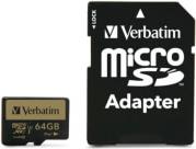 44034 PRO PLUS MICRO SDXC 64GB UHS-I V30 U3 CLASS 10 WITH ADAPTER VERBATIM από το e-SHOP