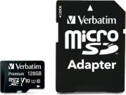 44085 PREMIUM MICRO SDXC 128GB UHS-I CLASS 10 WITH ADAPTER VERBATIM από το e-SHOP