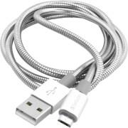 48862 MICRO USB STAINLESS STEEL SYNC & CHARGE CABLE 1M SILVER VERBATIM από το e-SHOP