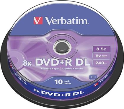 DVD+R DL 8X 8,5GB - CAKE 10 ΤΕΜ - ΜΕΣΟ ΑΠΟΘΗΚΕΥΣΗΣ VERBATIM