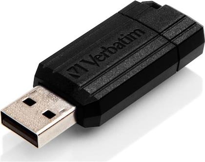 PINSTRIPE 64GB USB 2.0 STICK ΜΑΥΡΟ VERBATIM
