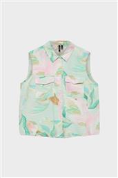 ΓΥΝΑΙΚΕΙΟ ΑΜΑΝΙΚΟ ΠΟΥΚΑΜΙΣΟ CROPPED ΜΕ ALL-OVER PRINT REGULAR FIT - 10323619 ΠΡΑΣΙΝΟ ΑΝΟΙΧΤΟ VERO MODA