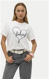 T-SHIRT FEA 10321312 ΛΕΥΚΟ LOOSE FIT VERO MODA από το MODIVO