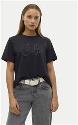 T-SHIRT FEA 10321312 ΜΑΥΡΟ LOOSE FIT VERO MODA από το MODIVO