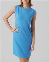VMEVERLY SL O-NECK SHORT DRESS VMA 10288993-AZURE BLUE BLUE VERO MODA