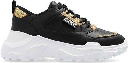 ΓΥΝΑΙΚΕΙΑ SNEAKERS ΜΕ GLITTER - 77VA3SC2ZP308 ΜΑΥΡΟ VERSACE JEANS COUTURE