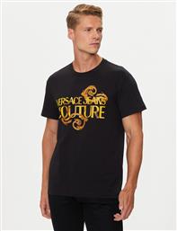 T-SHIRT 76GAHG00 ΜΑΥΡΟ REGULAR FIT VERSACE JEANS COUTURE