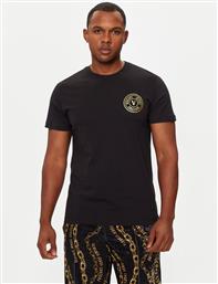 T-SHIRT 77GAHT00 CJ00T ΜΑΥΡΟ SLIM FIT VERSACE JEANS COUTURE από το MODIVO