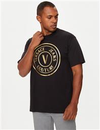 T-SHIRT 77GAHT01 ΜΑΥΡΟ REGULAR FIT VERSACE JEANS COUTURE από το MODIVO