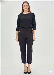 ΠΑΝΤΕΛΟΝΙ ΚΡΕΠ PLUS SIZE ΣΕ ΚΑΦΕ ΧΡΩΜΑ ΜΕ ΧΡΥΣΑ ΚΟΥΜΠΙΑ ΚΑΙ ΡΕΒΕΡ - ΚΑΦΕ VERTICE