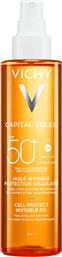 CAPITAL SOLEIL SPF50+ CELL PROTECT INVISIBLE OIL FOR FACE, BODY & HAIR ENDS ΑΟΡΑΤΟ ΑΝΤΗΛΙΑΚΟ ΛΑΔΙ ΠΟΛΥ ΥΨΗΛΗΣ ΠΡΟΣΤΑΣΙΑΣ ΓΙΑ ΠΡΟΣΩΠΟ, ΣΩΜΑ & ΑΚΡΕΣ ΜΑΛΛΙΩΝ 200ML VICHY από το PHARM24