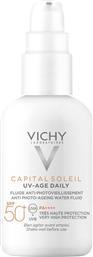 CAPITAL SOLEIL UV- AGE DAILY SPF50+, ΑΝΤΙΡΥΤΙΔΙΚΟ ΑΝΤΗΛΙΑΚΟ ΠΟΛΥ ΥΨΗΛΗΣ ΠΡΟΣΤΑΣΙΑΣ ΚΑΤΑ ΤΗΣ ΦΩΤΟΓΗΡΑΝΣΗΣ 40ML VICHY