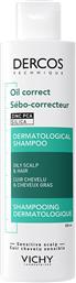 DERCOS OIL CORRECT SHAMPOO ΣΑΜΠΟΥΑΝ ΓΙΑ ΛΙΠΑΡΑ ΜΑΛΛΙΑ & ΤΡΙΧΩΤΟ ΜΕ ΔΡΑΣΗ ΚΑΤΑ ΤΟΥ ΣΜΗΓΜΑΤΟΣ ΜΕ ΣΑΛΙΚΥΛΙΚΟ ΟΞΥ & ΑΝΤΙΟΞΕΙΔΩΤΙΚΑ 200ML VICHY