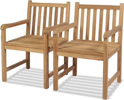 ΚΑΡΕΚΛΕΣ ΚΗΠΟΥ ΑΠΟ ΜΑΣΙΦ ΞΥΛΟ TEAK 2 ΤΕΜ. 58X60X90CM - ΚΑΦΕ VIDAXL