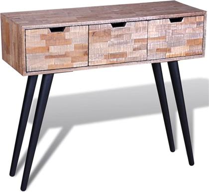 ΚΟΝΣΟΛΑ ΑΠΟ ΑΝΑΚΥΚΛΩΜΕΝΟ ΞΥΛΟ TEAK 87X31X75 CM - ΚΑΦΕ VIDAXL