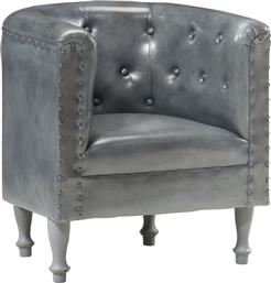 ΠΟΛΥΘΡΟΝΑ ΜΠΑΡΕΛ ΑΠΟ ΔΕΡΜΑ - ΓΚΡΙ VIDAXL