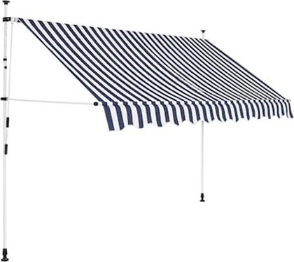 ΤΕΝΤΑ ΣΥΡΟΜΕΝΗ ΧΕΙΡΟΚΙΝΗΤΗ 250CM - ΛΕΥΚΟ/ΜΠΛΕ VIDAXL