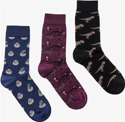 UNISEX DINOS COTTON SOCKS 3-PACK WALK