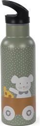 ΠΑΓΟΥΡΙ - ΘΕΡΜΟΣ 500ML ΜΕ ΚΑΛΑΜΑΚΙ POPPY MOUSE OLIVE WALKING MUM