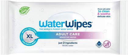 ADULT CARE SENSITIVE WIPES XL ΜΑΝΤΗΛΑΚΙΑ ΚΑΘΑΡΙΣΜΟΥ ΕΝΗΛΙΚΩΝ ΧΩΡΙΣ ΠΛΑΣΤΙΚΟ ΑΠΟ 100% ΦΥΤΙΚΕΣ ΙΝΕΣ & ΝΕΡΟ ΜΕ ΜΙΑ ΣΤΑΓΟΝΑ ΕΚΧΥΛΙΣΜΑΤΟΣ ΣΠΟΡΩΝ GRAPEFRUIT 30 ΤΕΜΑΧΙΑ WATERWIPES