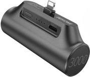 POWER BANK 3000MAH 10W WK WP-07 LIGHTNING 1 ΘΕΣΗΣ ΜΑΥΡΟ WELCOME