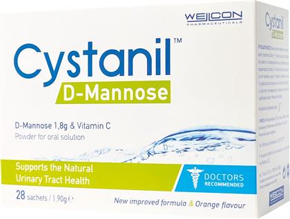 CYSTANIL D MANNOSE ΣΥΜΠΛΗΡΩΜΑ ΔΙΑΤΡΟΦΗΣ ΜΕ ΜΑΝΝΟΖΗ & ΒΙΤΑΜΙΝΗ C ΓΙΑ ΤΗ ΔΙΑΤΗΡΗΣΗ ΤΗΣ ΦΥΣΙΚΗΣ ΥΓΕΙΑΣ ΤΟΥ ΟΥΡΟΠΟΙΗΤΙΚΟΥ & ΕΝΙΣΧΥΣΗ ΤΟΥ ΑΝΟΣΟΠΟΙΗΤΙΚΟΥ ΜΕ ΓΕΥΣΗ ΠΟΡΤΟΚΑΛΙ 28 SACHETS WELLCON