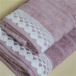 ΠΕΤΣΕΤΑ ΠΡΟΣΩΠΟΥ (50X100) KARYA PINK 600GSM WHITE FABRIC