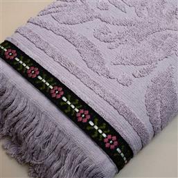 ΠΕΤΣΕΤΑ ΠΡΟΣΩΠΟΥ (50X90) SHERPA PURPLE 500GSM WHITE FABRIC