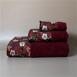 ΠΕΤΣΕΤΑ ΣΩΜΑΤΟΣ (80X150) FOREST BORDEUAX 600GSM WHITE FABRIC