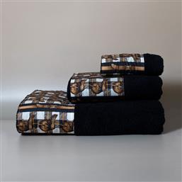 ΠΕΤΣΕΤΕΣ ΜΠΑΝΙΟΥ (ΣΕΤ 3ΤΜΧ) HORSIE BLACK 600GSM WHITE FABRIC