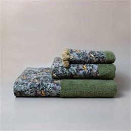 ΠΕΤΣΕΤΕΣ ΜΠΑΝΙΟΥ (ΣΕΤ 3ΤΜΧ) MONKEYS GREEN 500GSM WHITE FABRIC