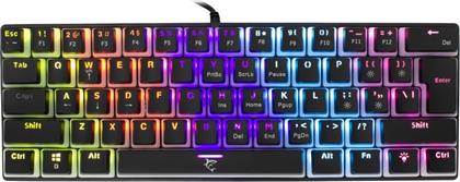 ASHIKO GAMING ΜΗΧΑΝΙΚΟ ΕΝΣΥΡΜΑΤΟ ΠΛΗΚΤΡΟΛΟΓΙΟ ΜΕ CUSTOM BLUE ΔΙΑΚΟΠΤΕΣ ΚΑΙ RGB ΦΩΤΙΣΜΟ ΜΑΥΡΟ (US) WHITE SHARK