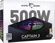 POWER SUPPLY GPSU-W500F 500W 80+ RGB CAPTAIN-3 WHITE SHARK