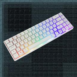 RONIN GAMING ΠΛΗΚΤΡΟΛΟΓΙΟ 60% ΜΕ RGB ΦΩΤΙΣΜΟ ΛΕΥΚΟ (US) WHITE SHARK