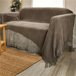 ΔΙΑΚΟΣΜΗΤΙΚΟ ΡΙΧΤΑΡΙ FLEECE/ΚΟΥΒΕΡΤΑ ΚΑΝΑΠΕ (130X180) KB135/2 COFFEE WHITEGG