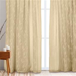 ΚΟΥΡΤΙΝΑ (270X280) ΜΕ ΤΡΕΣΑ K0189-3 BEIGE WHITEGG