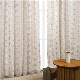 ΚΟΥΡΤΙΝΑ (270X280) ΜΕ ΤΡΟΥΚΣ K0185-2 WHITE-BEIGE WHITEGG
