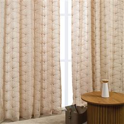 ΚΟΥΡΤΙΝΑ (270X280) ΜΕ ΤΡΟΥΚΣ K0185-3 BEIGE WHITEGG