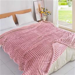 ΚΟΥΒΕΡΤΑ FLEECE ΜΟΝΗ (160X240) KB133-1 PINK WHITEGG