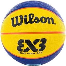 ΜΠΑΛΑ FIBA 3X3 MINI RUBBER BASKETBALL ΜΠΛΕ/ΚΙΤΡΙΝΗ (1) WILSON