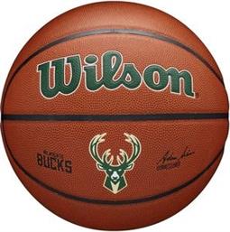 ΜΠΑΛΑ NBA TEAM ALLIANCE MILWAUKEE BUCKS ΠΟΡΤΟΚΑΛΙ (7) WILSON από το PLUS4U