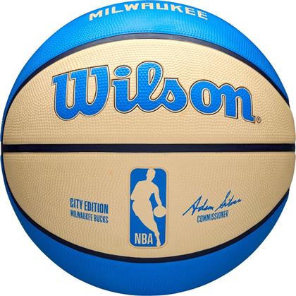 ΜΠΑΛΑ NBA TEAM CITY EDITION MILWAUKEE BUCKS ΜΠΛΕ/ΕΚΡΟΥ (7) WILSON